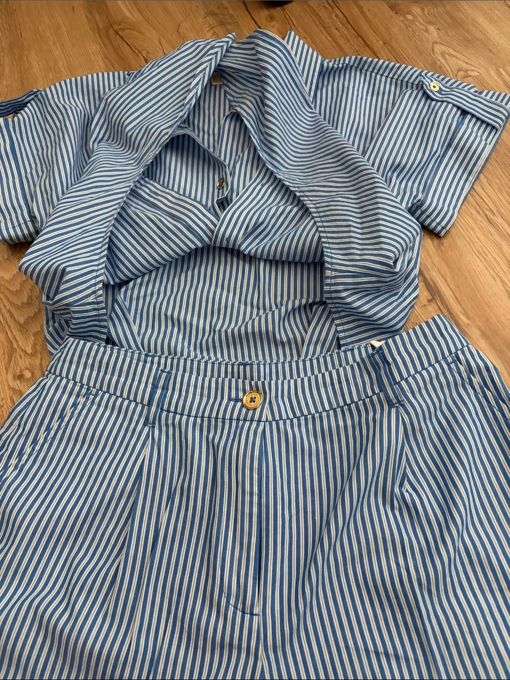Michael Kors Blue & White Striped Two-Piece Set